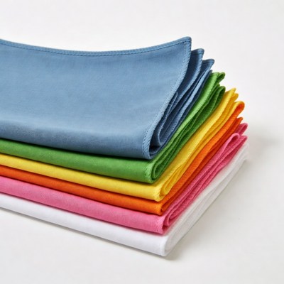 Stack of colorful folded napkins