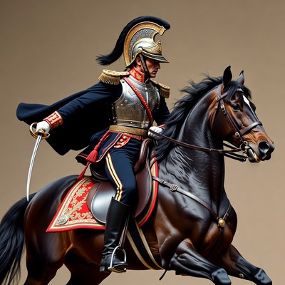 Napoleonic Officer Riding Horse