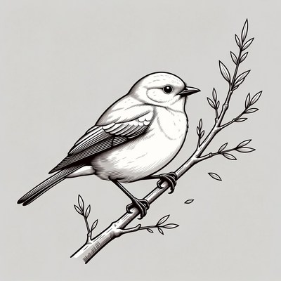 White bird perched on branch