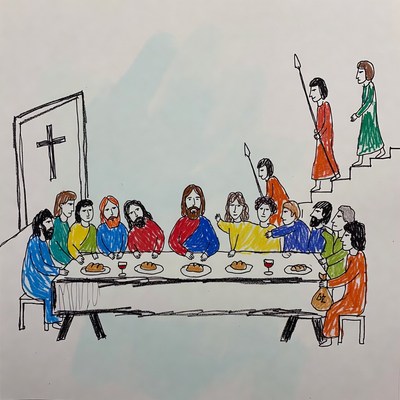 Last Supper illustration with Jesus and disciples