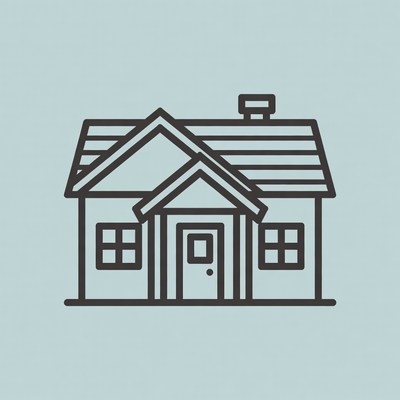 Line drawing house icon