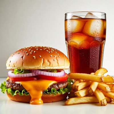 Burger with Fries and Cola