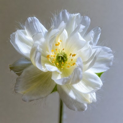 White Anemone Flower Closeup