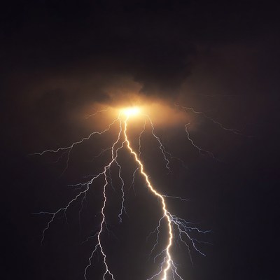 Dramatic Lightning Storm in Dark Sky