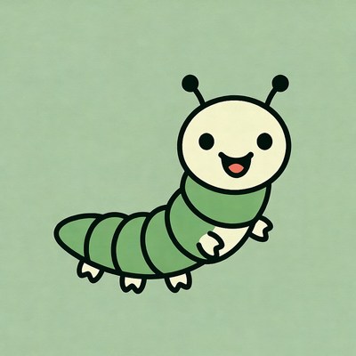 Cute green caterpillar illustration
