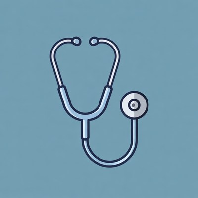 Stethoscope illustration on blue background