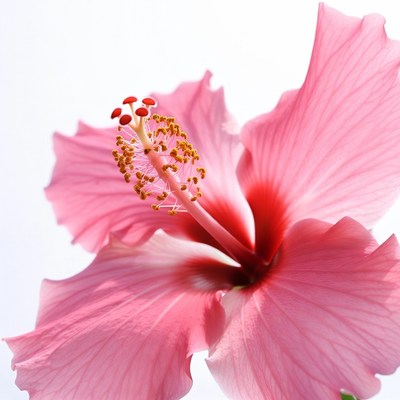 Pink Hibiscus Flower Closeup