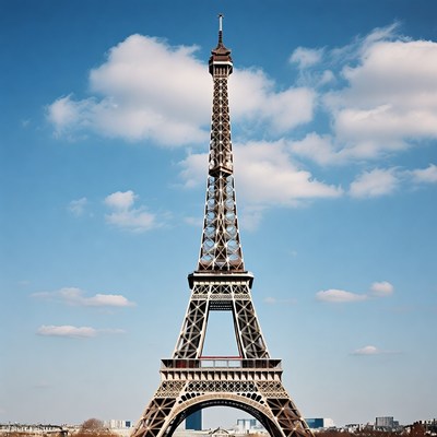 Eiffel Tower against blue sky