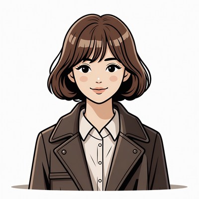 Anime girl in leather jacket