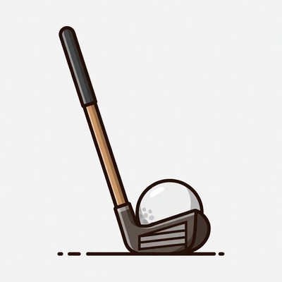 Golf Club and Ball Illustration