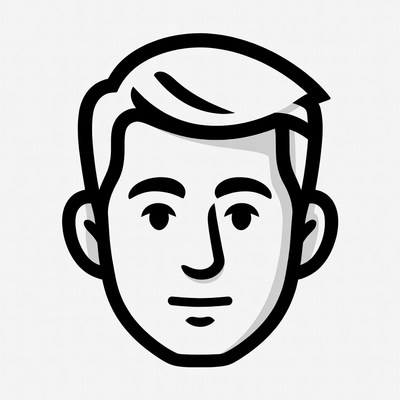 Black Outline Male Face Icon