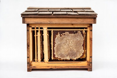 Wooden Beehive with Honeycomb Frames