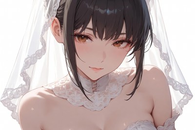 Anime bride with veil