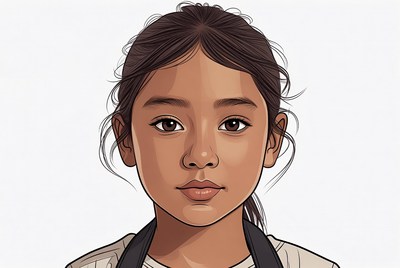 Asian girl in chef uniform