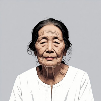 Elderly Asian woman portrait