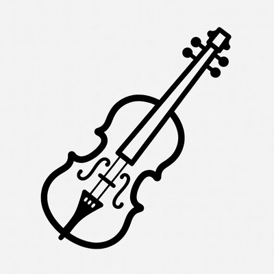 Black outline violin illustration