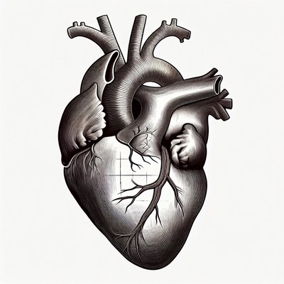 Detailed Anatomical Human Heart Illustration