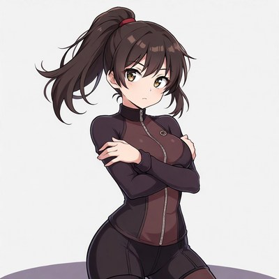 Anime girl with arms crossed