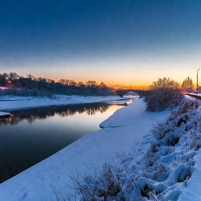 Snowy River Bridge at Sunset