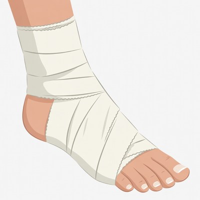 Bandaged Ankle Illustration