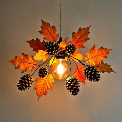 Autumn Pinecone Leaf Light Fixture