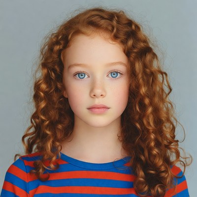 Girl with red curly hair