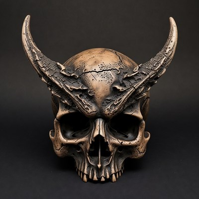 Demonic Horned Skull