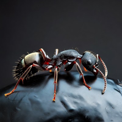 Black and Red Ant on Rock