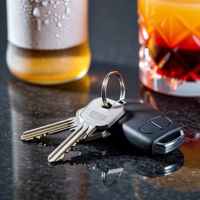 Beer Bottle, Keys, and Whiskey Glass