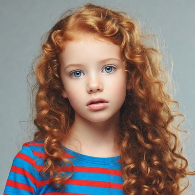 Redhead girl with blue eyes