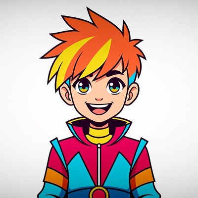 Anime boy with orange spiky hair