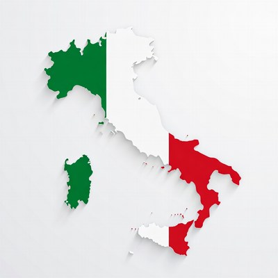 Italy Flag Map