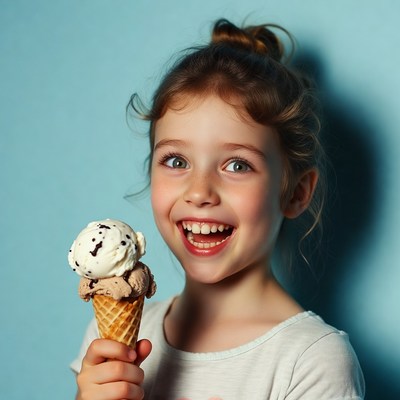 Girl holding ice cream cone