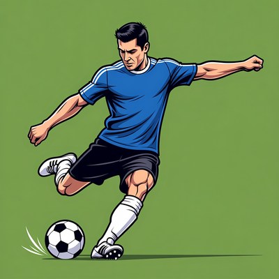 Man kicking soccer ball