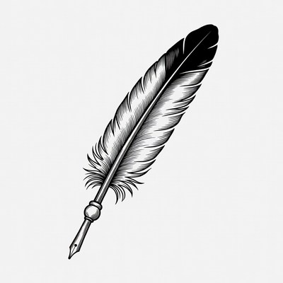 Vintage Quill Pen Illustration