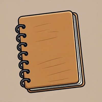Brown Spiral Notebook Illustration
