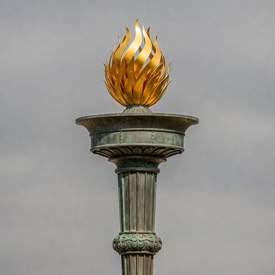 Golden Olympic Torch Flame