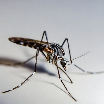 Closeup of striped mosquito