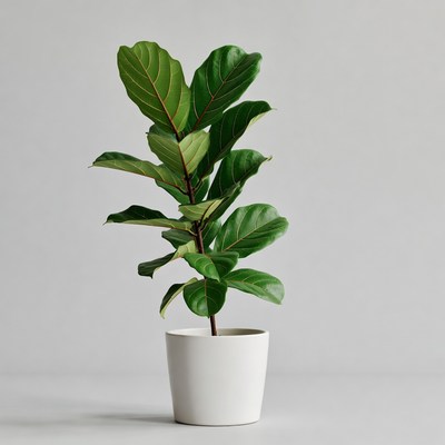 Ficus Lyrata in White Pot