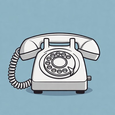 White Rotary Phone Illustration