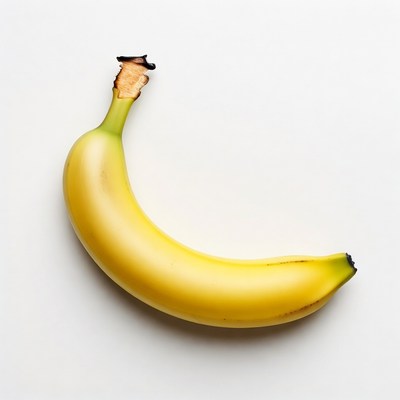 Peeled banana on white background