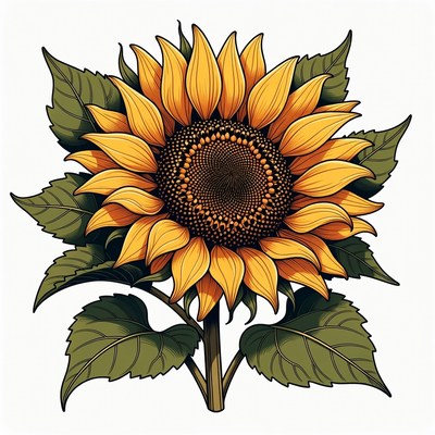 Vibrant Sunflower Illustration