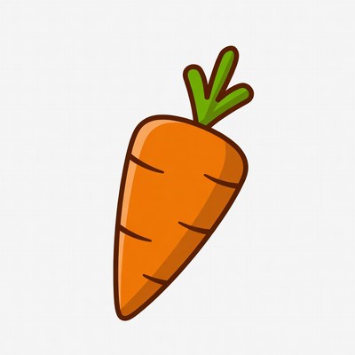 Cartoon carrot on white background