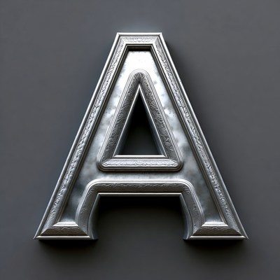 Shiny Metallic Letter A