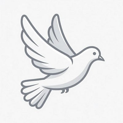 Flying white dove illustration