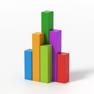 Colorful 3D Bar Graph Chart