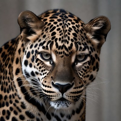 Close-up leopard staring intensely
