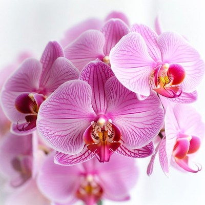 Pink Phalaenopsis Orchids Closeup