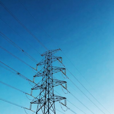 Electricity Pylon Against Blue Sky