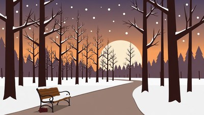 Winter Park Bench Snowy Path